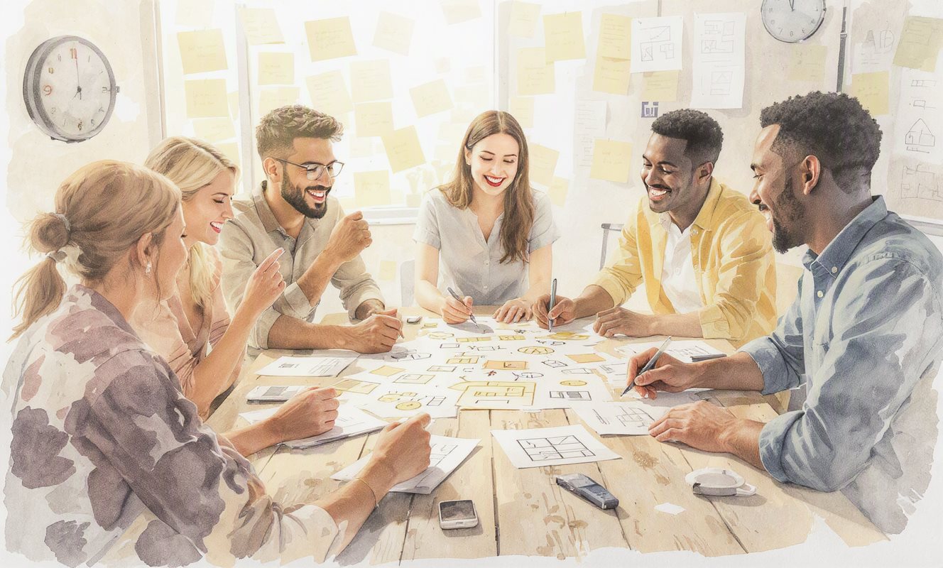 Team brainstorming product ideas